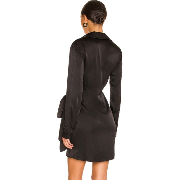 SUPERDOWN X REVOLVE | SOPHIE DRAPED BLACK MINI WRAP DRESS - Picture 3 of 8